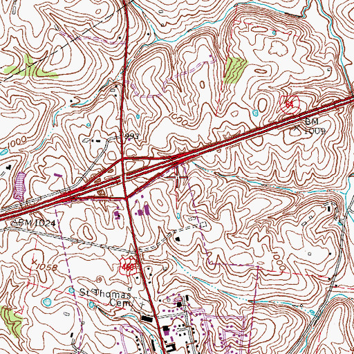 Topographic Map of Mount Sterling Division, KY
