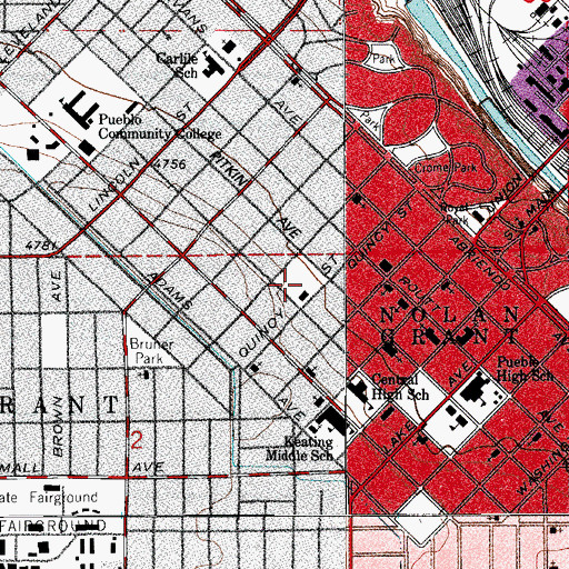 Topographic Map of Saint Mary Hospital, CO