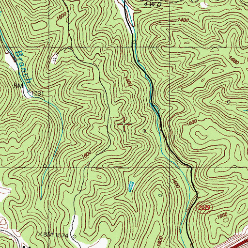 Topographic Map of Mousie Division, KY