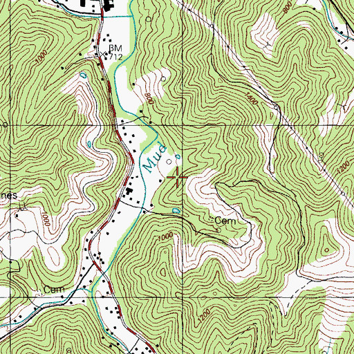 Topographic Map of Grethel-Teaberry Division, KY