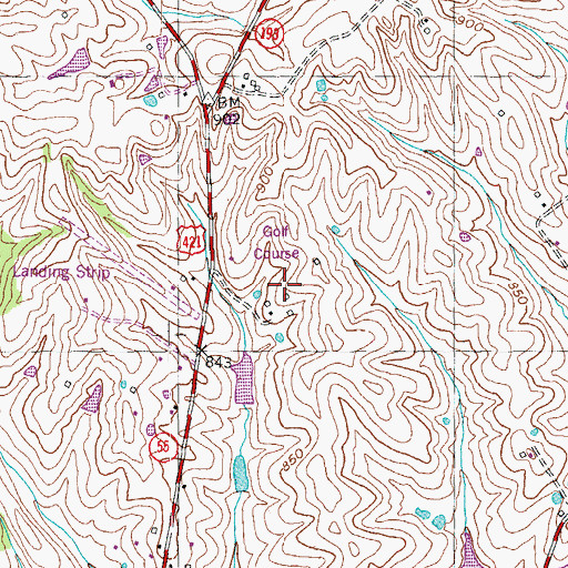 Topographic Map of New Castle Division, KY