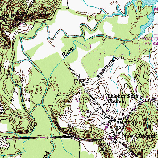 Topographic Map of New Concord Division, KY