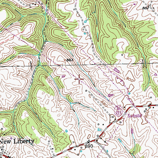 Topographic Map of New Liberty Division, KY