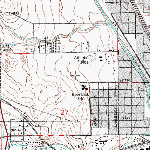 Topographic Map of Dolores Huerta Preparatory High, CO