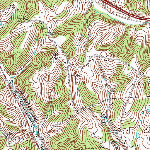 Topographic Map of Olive Hill Division, KY