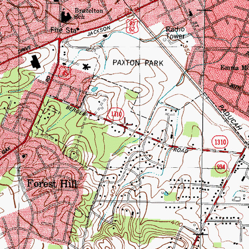 Topographic Map of Paducah Division, KY