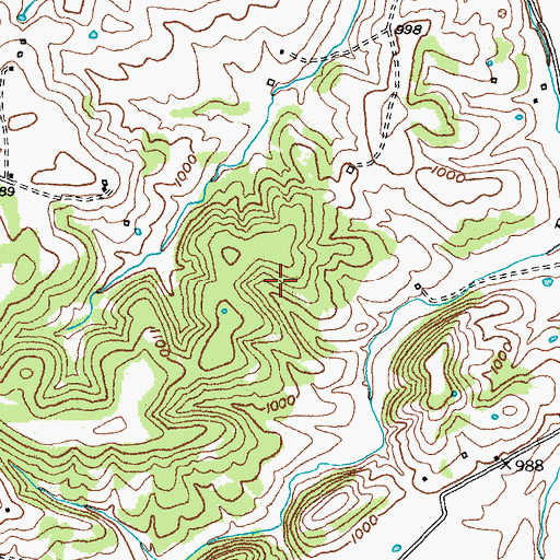 Topographic Map of Paint Lick Division, KY