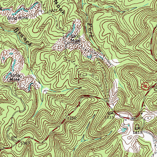 Topographic Map of Parkers Lake Division, KY