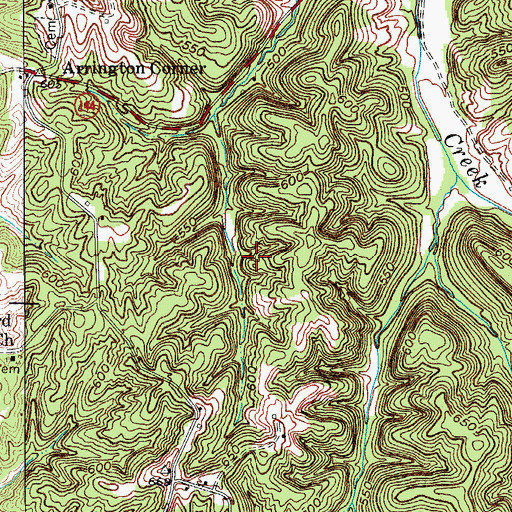 Topographic Map of Patesville Division, KY