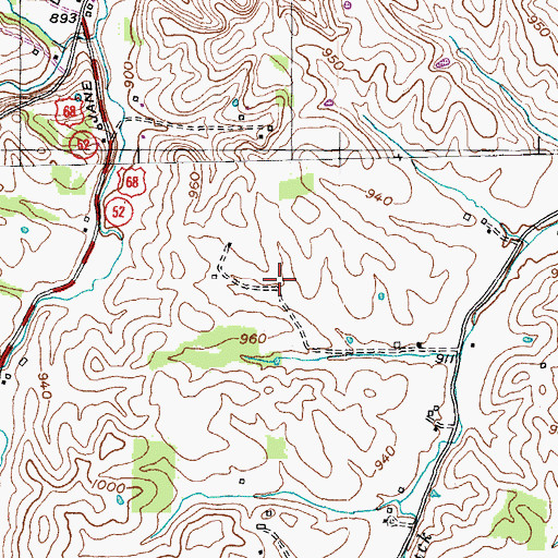Topographic Map of Perryville Division, KY