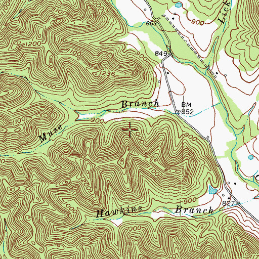 Topographic Map of Hilda-Triplett Division, KY