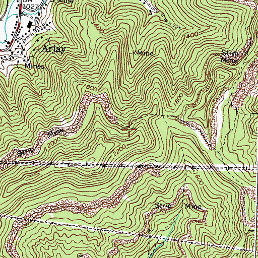 Topographic Map of Pineville Division, KY