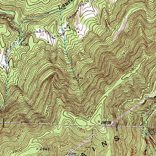 Topographic Map of Pruden-Fonde Division, KY