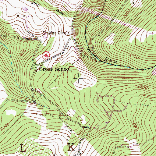 Topographic Map of Cross Cemetery, WV