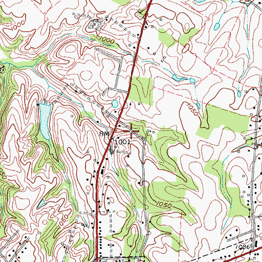 Topographic Map of Russell Springs Division, KY
