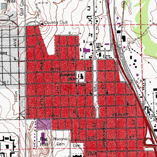 Topographic Map of Somerlid Elementary School, CO