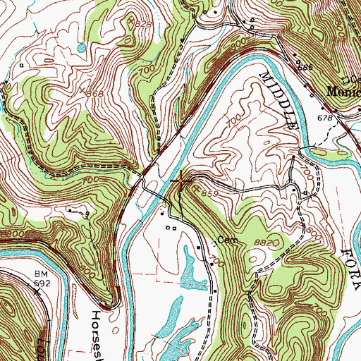 Topographic Map of Saint Helens Division, KY
