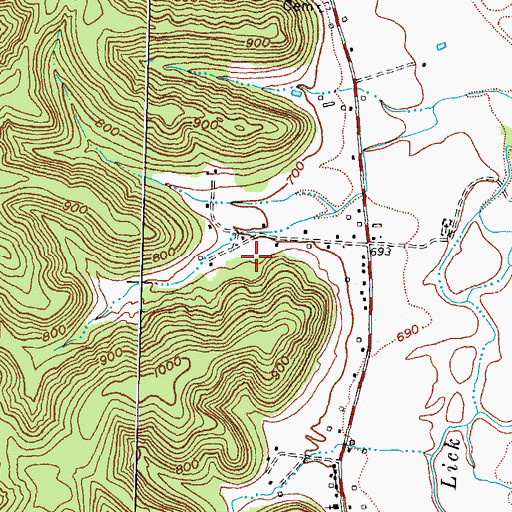 Topographic Map of Salt Lick Division, KY