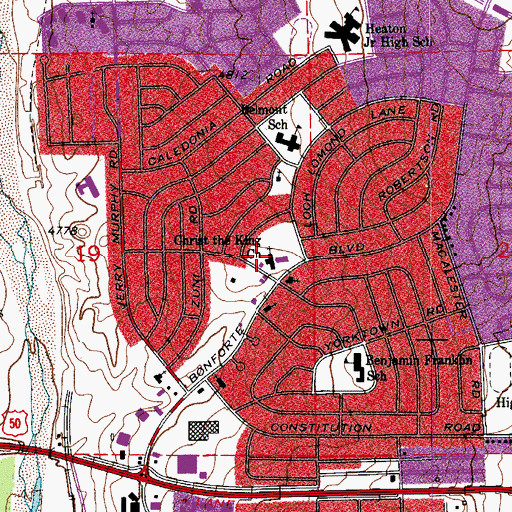 Topographic Map of Christ the King Church, CO