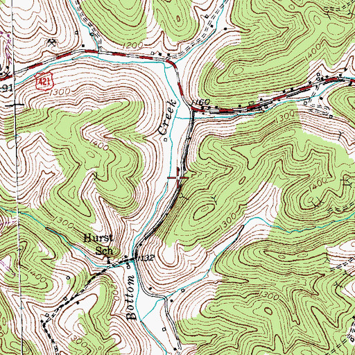 Topographic Map of Sandgap Division, KY