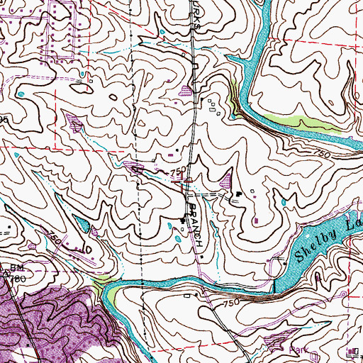 Topographic Map of Shelbyville Division, KY