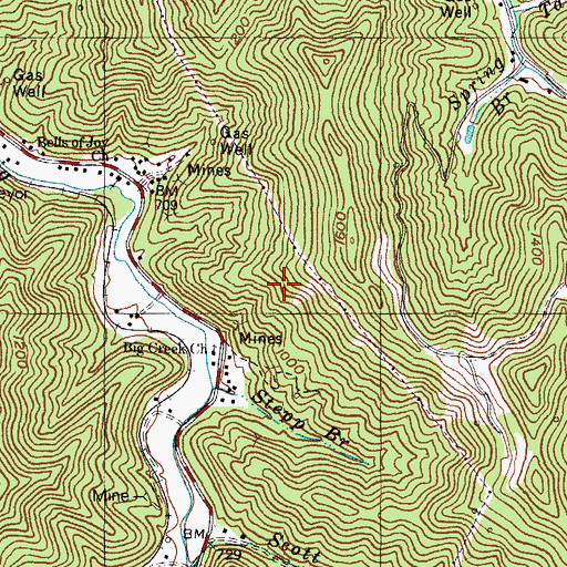 Topographic Map of Sidney Division, KY