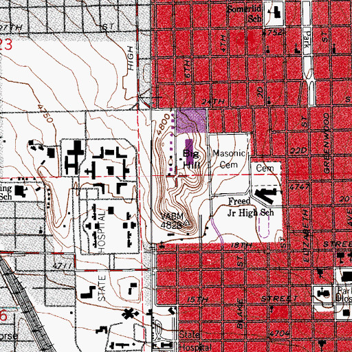 Topographic Map of Big Hill, CO