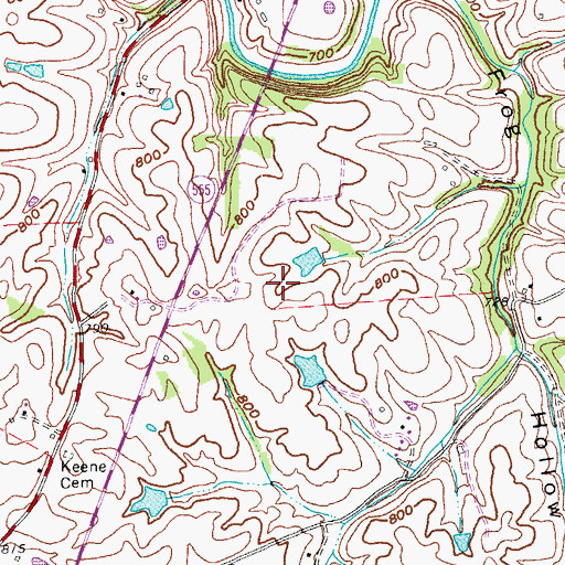Topographic Map of Springfield Division, KY