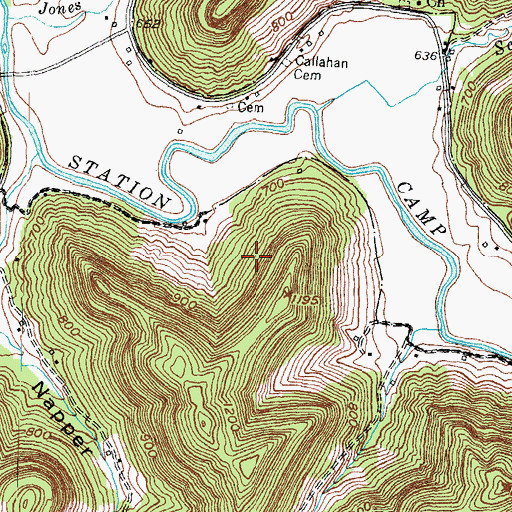 Topographic Map of Wagersville-South Irvine Division, KY
