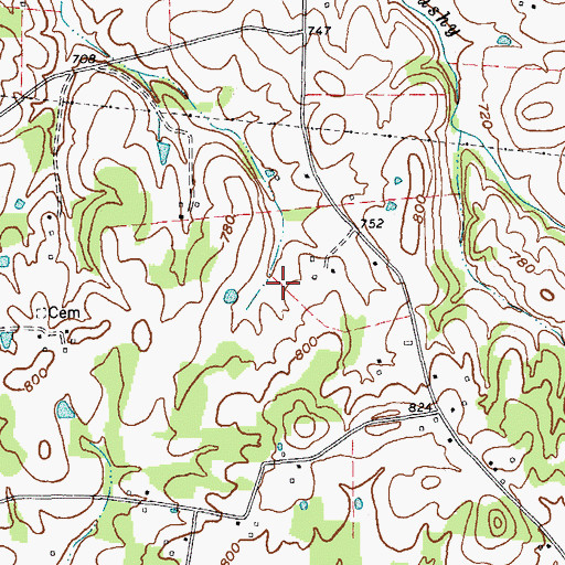 Topographic Map of Temple Hill Division, KY
