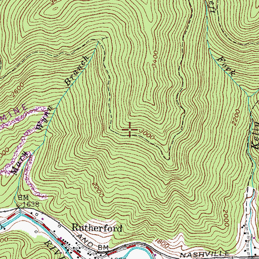 Topographic Map of Upper Clover Fork Division, KY