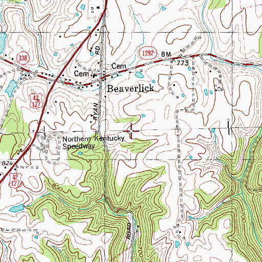 Topographic Map of Walton Division, KY