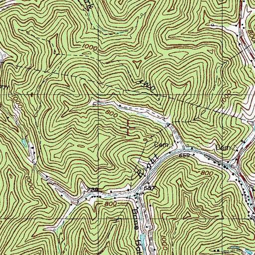 Topographic Map of Warfield Division, KY
