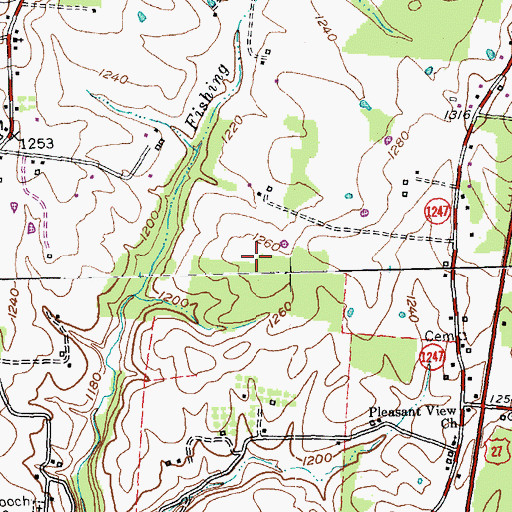 Topographic Map of Waynesburg Division, KY