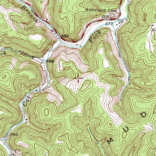 Topographic Map of Webbville Division, KY