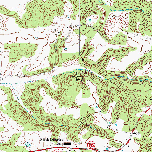 Topographic Map of Welchs Creek Division, KY