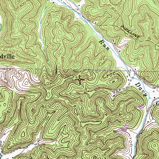 Topographic Map of Willard Division, KY