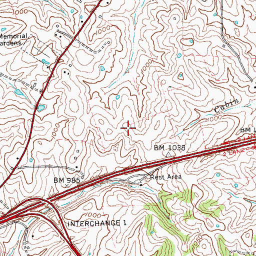Topographic Map of Winchester Division, KY