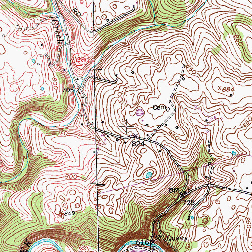Topographic Map of South Woodford Division, KY