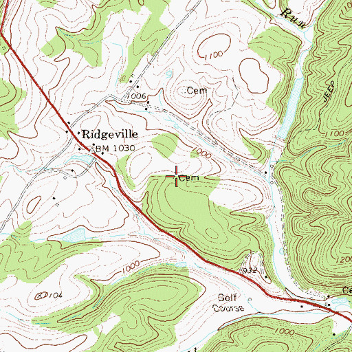 Topographic Map of Cundiff Cemetery, WV