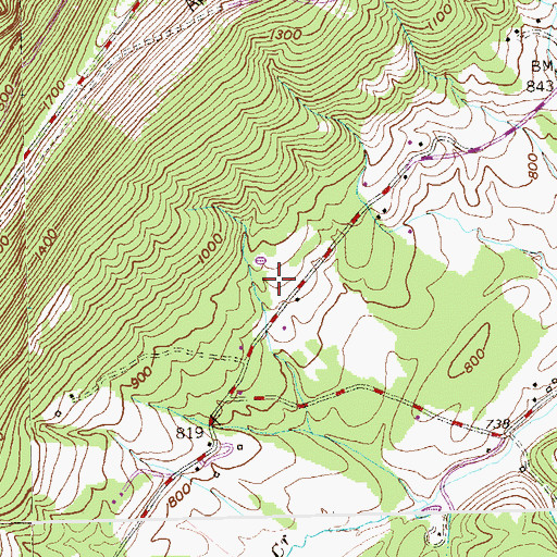 Topographic Map of Dayton Cemetery, WV