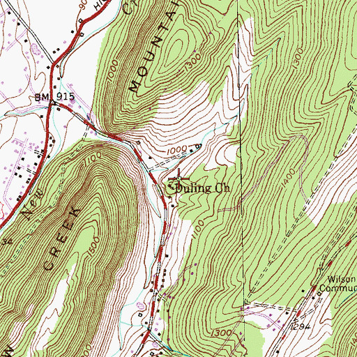 Topographic Map of Duling Cemetery, WV