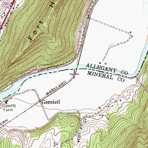 Topographic Map of Gerstell Cemetery, WV