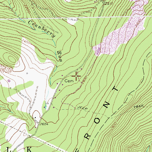 Topographic Map of Green Cemetery, WV