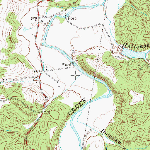 Topographic Map of Greenwall Cemetery, WV