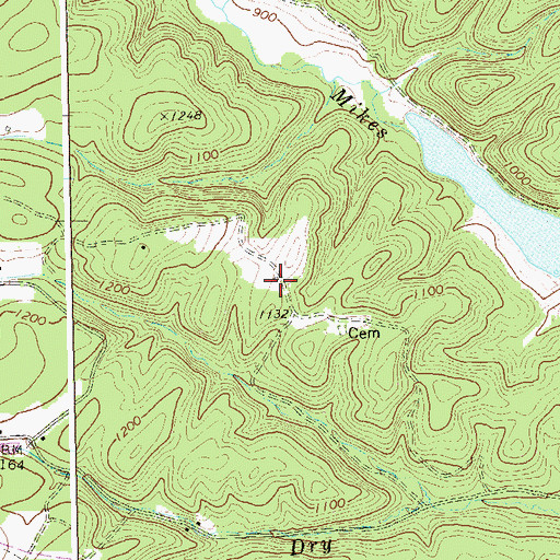 Topographic Map of Hull-Utta Cemetery, WV