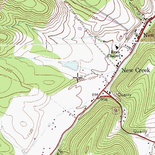 Topographic Map of McDonald Cemetery, WV