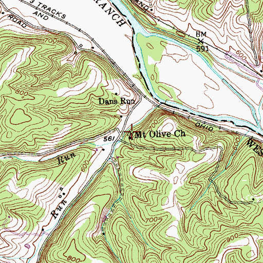 Topographic Map of Methodist Cemetery, WV
