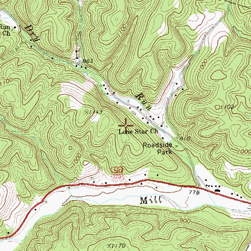 Topographic Map of Michaels Cemetery, WV