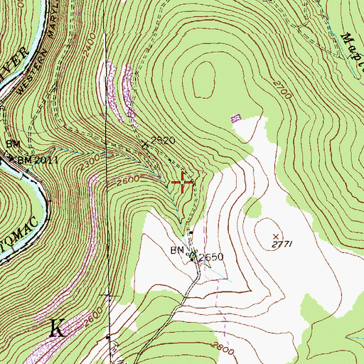 Topographic Map of Murphy Cemetery, WV